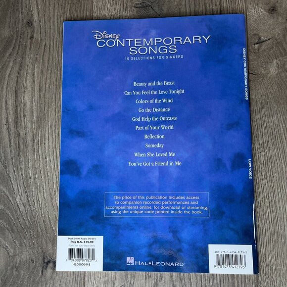 Disney Contemporary Songs Low Voice Book and Audio Piano Hal Leonard - Picture 3 of 6